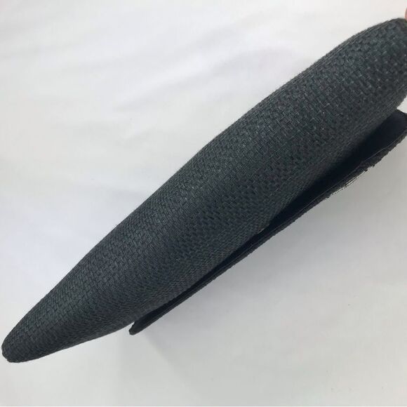 Boutique Black Burlap and Bead Medallion Summer Envelope Clutch Bag - Picture 9 of 13